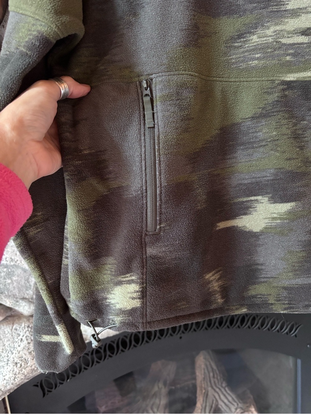The North Face TKA Glacier Funnel Neck Pullover - Camouflage Green - Picture 3 of 7